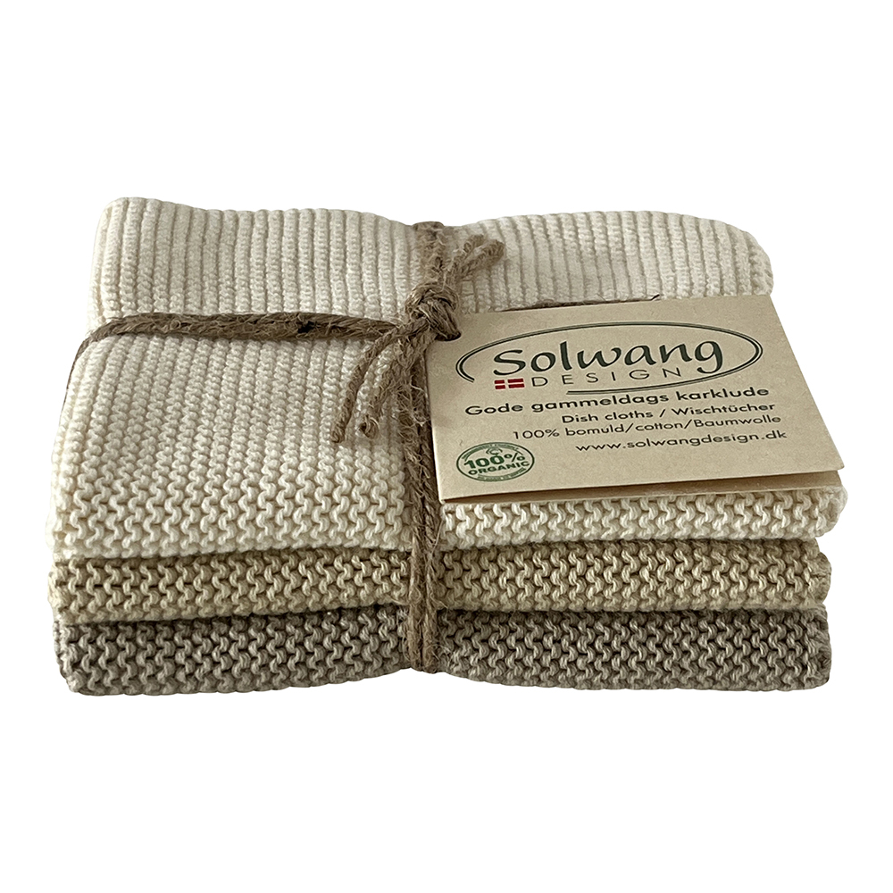 KHAKI Stricktücher 3-er Set