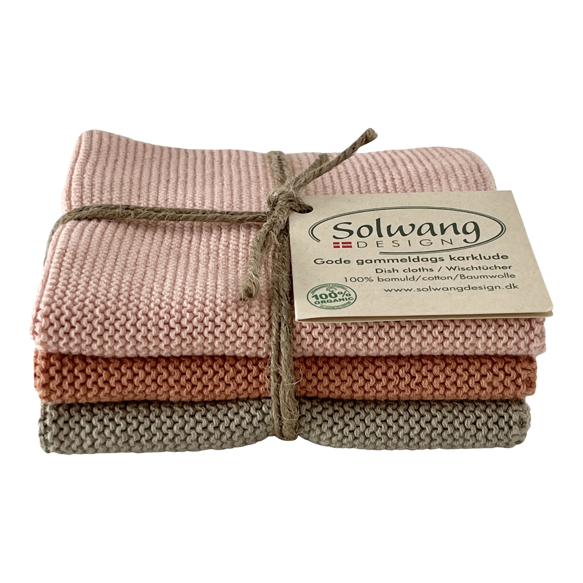 OLIV/APRIKOSE KOMBI Stricktücher 3-er Set