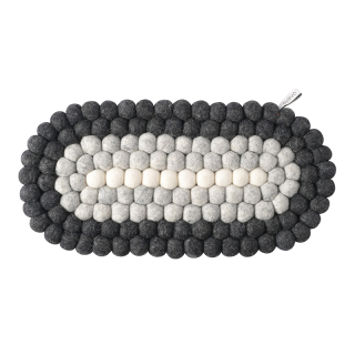 Filzkugel-Topfuntersetzer oval WOOLY | Blackish