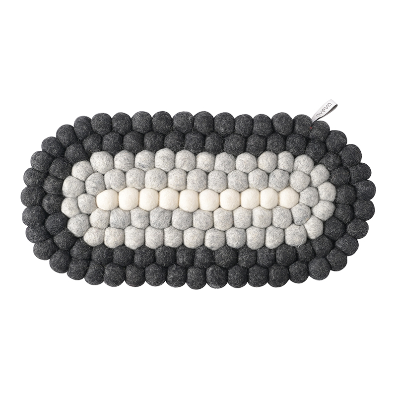 Filzkugel-Topfuntersetzer oval WOOLY | Blackish