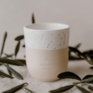 Becher ERSTMAL KAFFEE, EULENSCHNITT