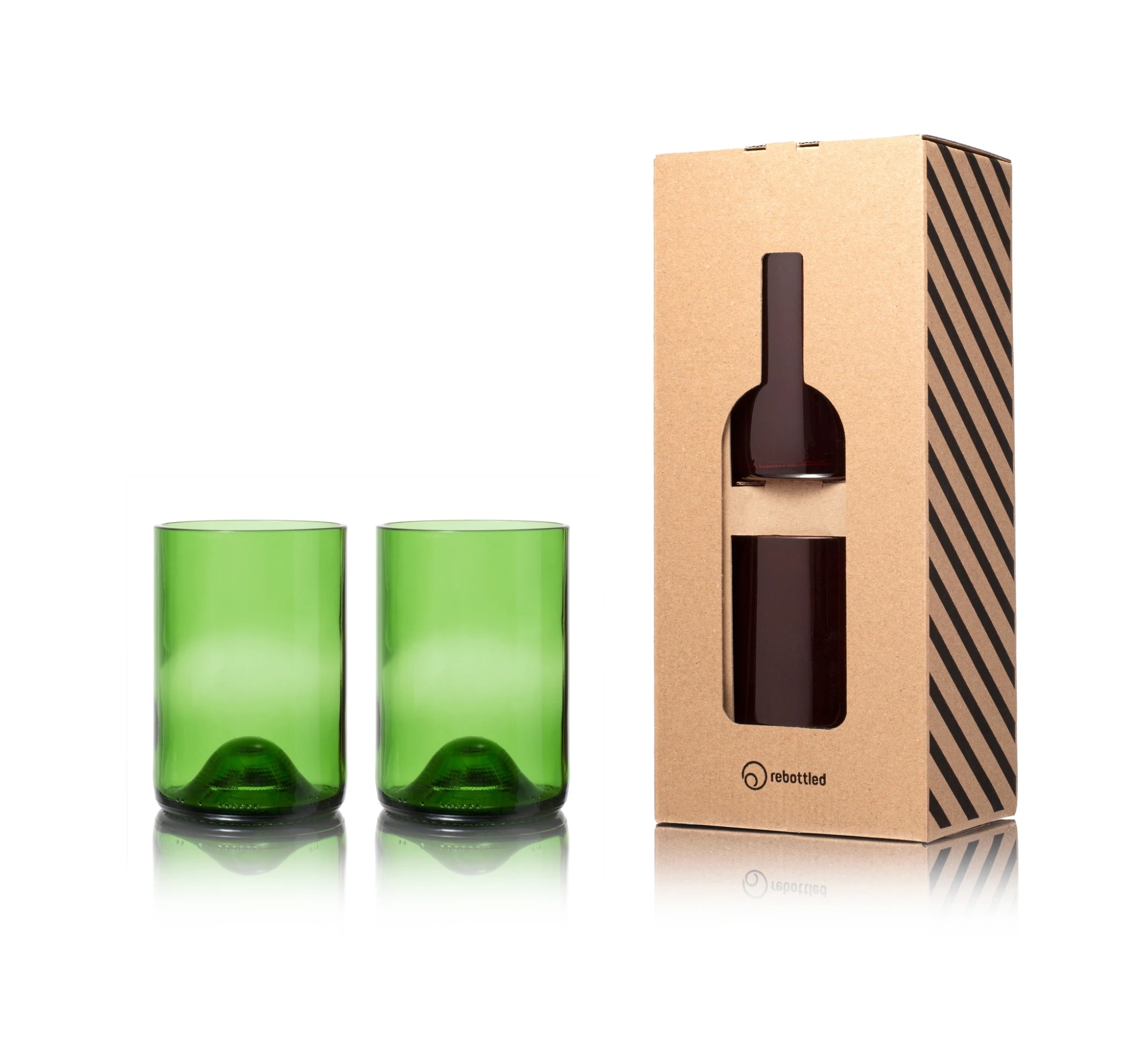 Re-Bottled Gläser 2-er Set | grün