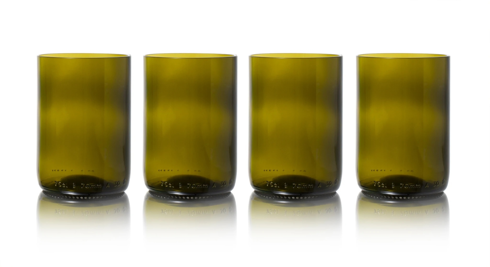 Re-Bottled Gl&auml;ser 4-er Set | olive