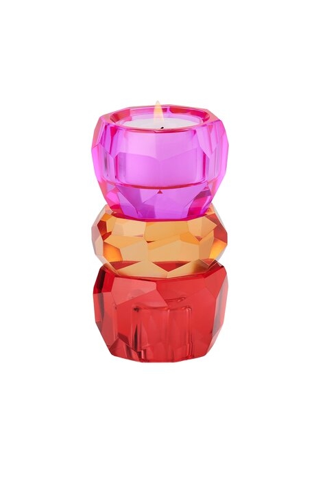 Teelicht-/Kerzenhalter PALISADES, Rot/Orange/Pink