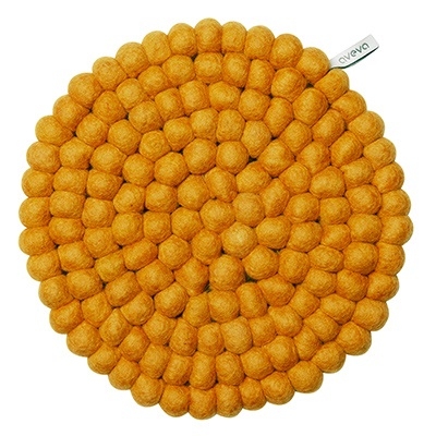 Filz-Untersetzer WOOLY ROUND XL Mustard