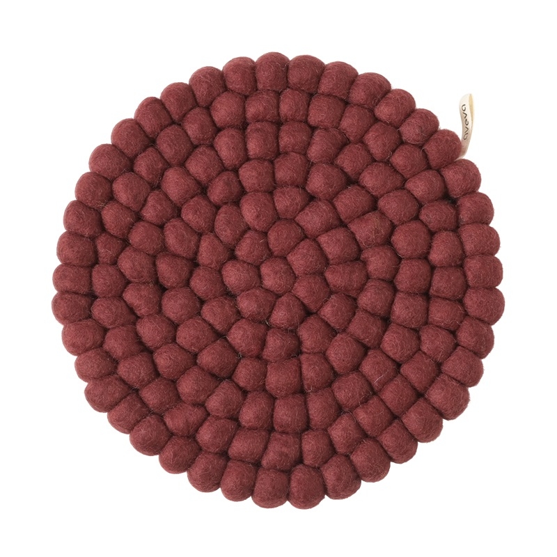 Filzkugel-Untersetzer WOOLY rd. | Burgundy