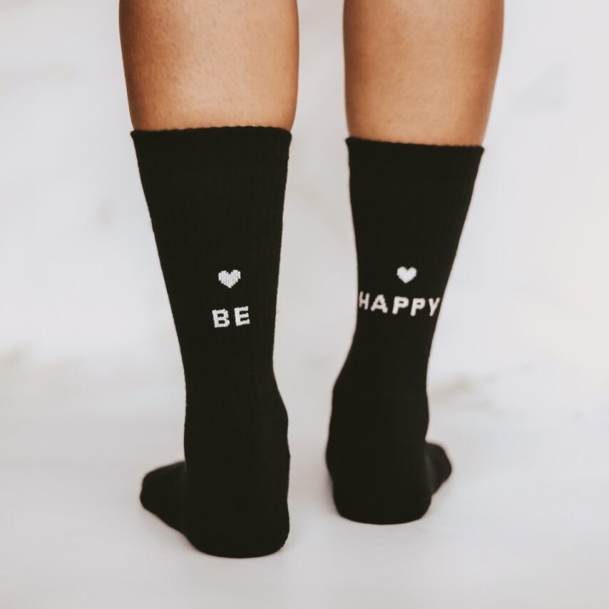 Socken schwarz | BE HAPPY 43-46