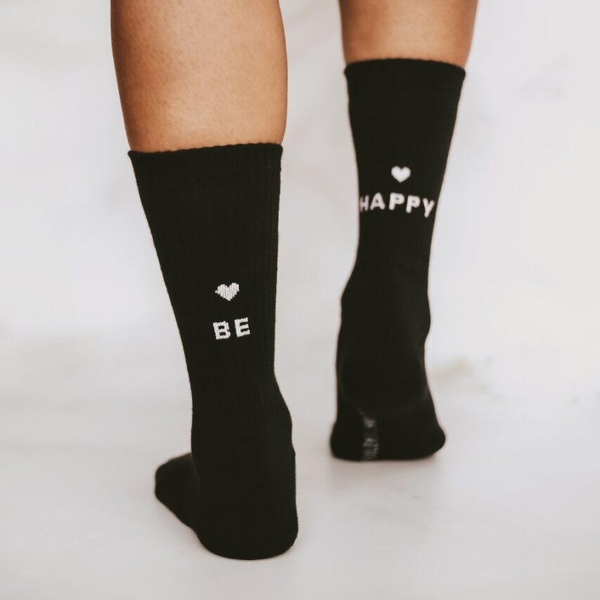 Socken schwarz | BE HAPPY 43-46