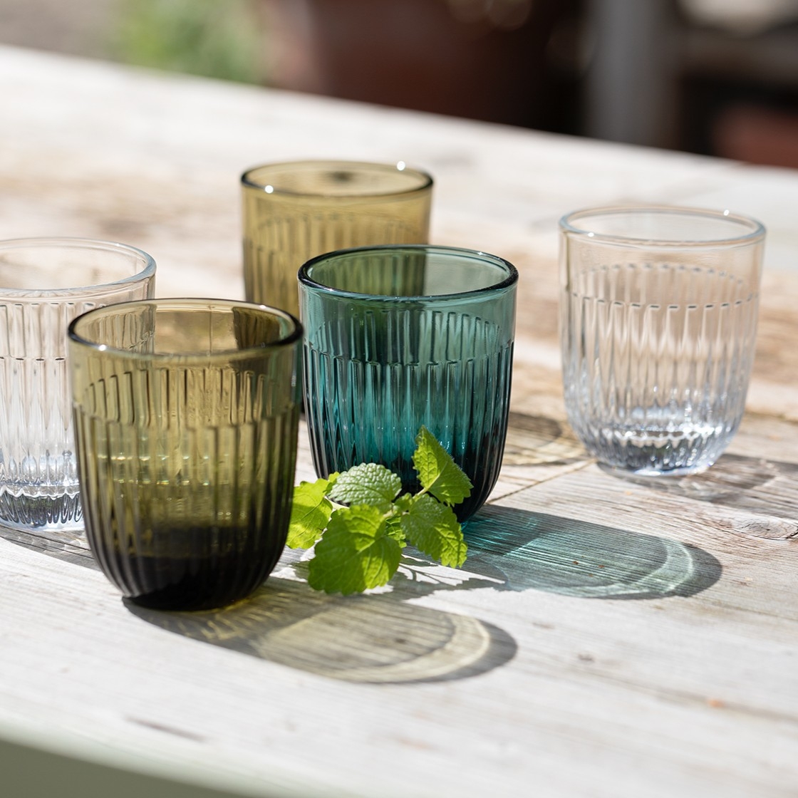Französisches Trinkglas Blau