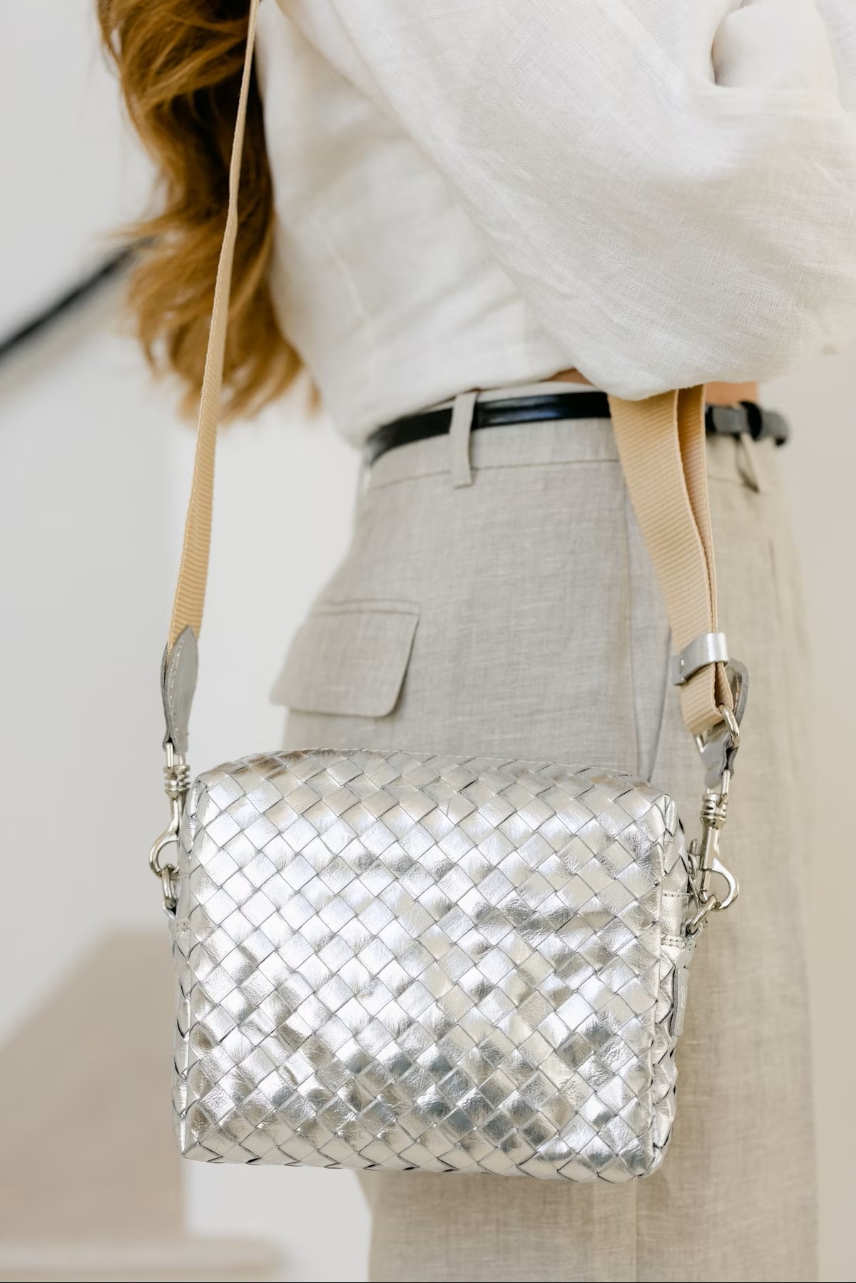 TRACOLLA Handtasche groß | Intreccio Silver