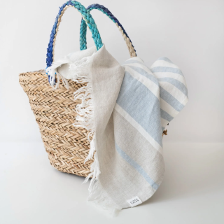 BEACH Leinentuch 85/140cm Blau