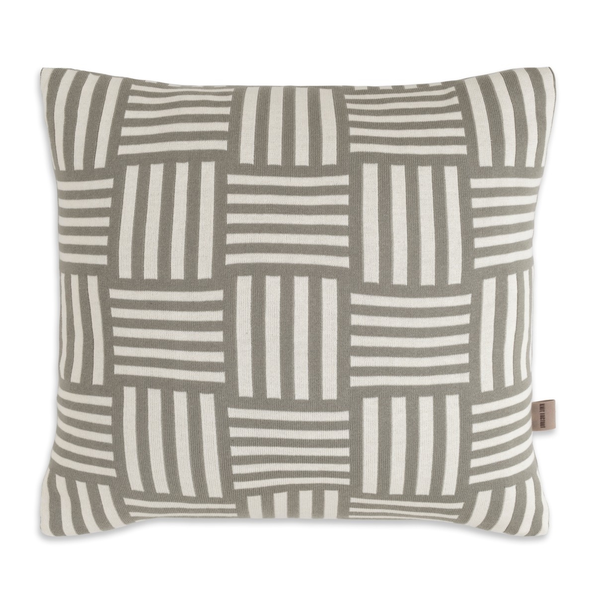 DASH Strickkissen Ecru/Urban Green