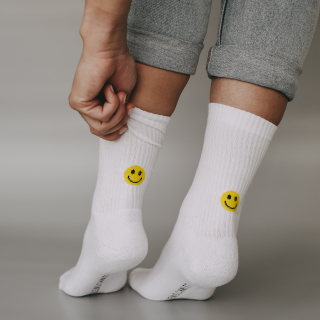 Socken weiß SMILEY | Wähle Deine Größe...