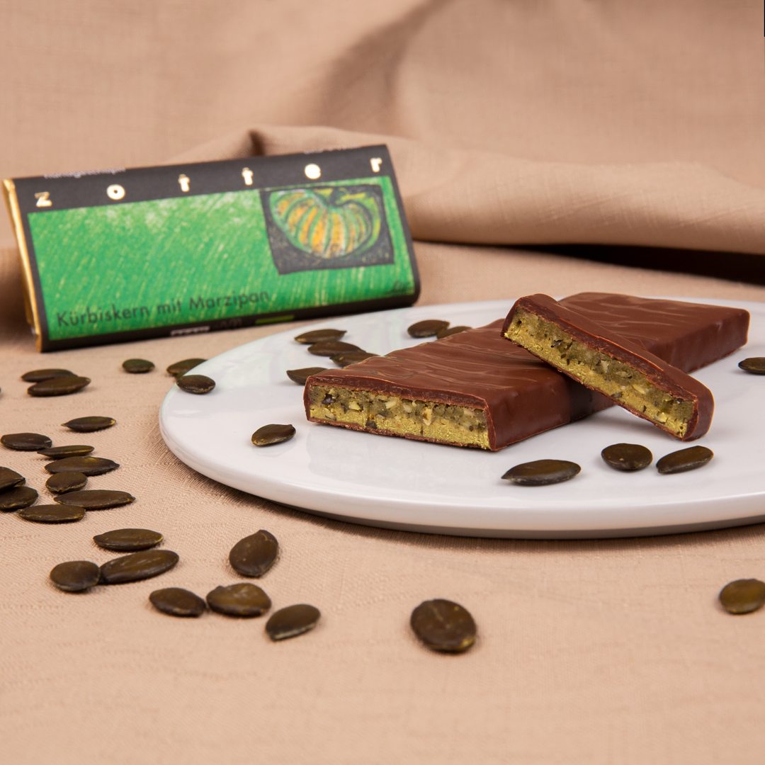 Schokotafel Kürbiskern & Marzipan