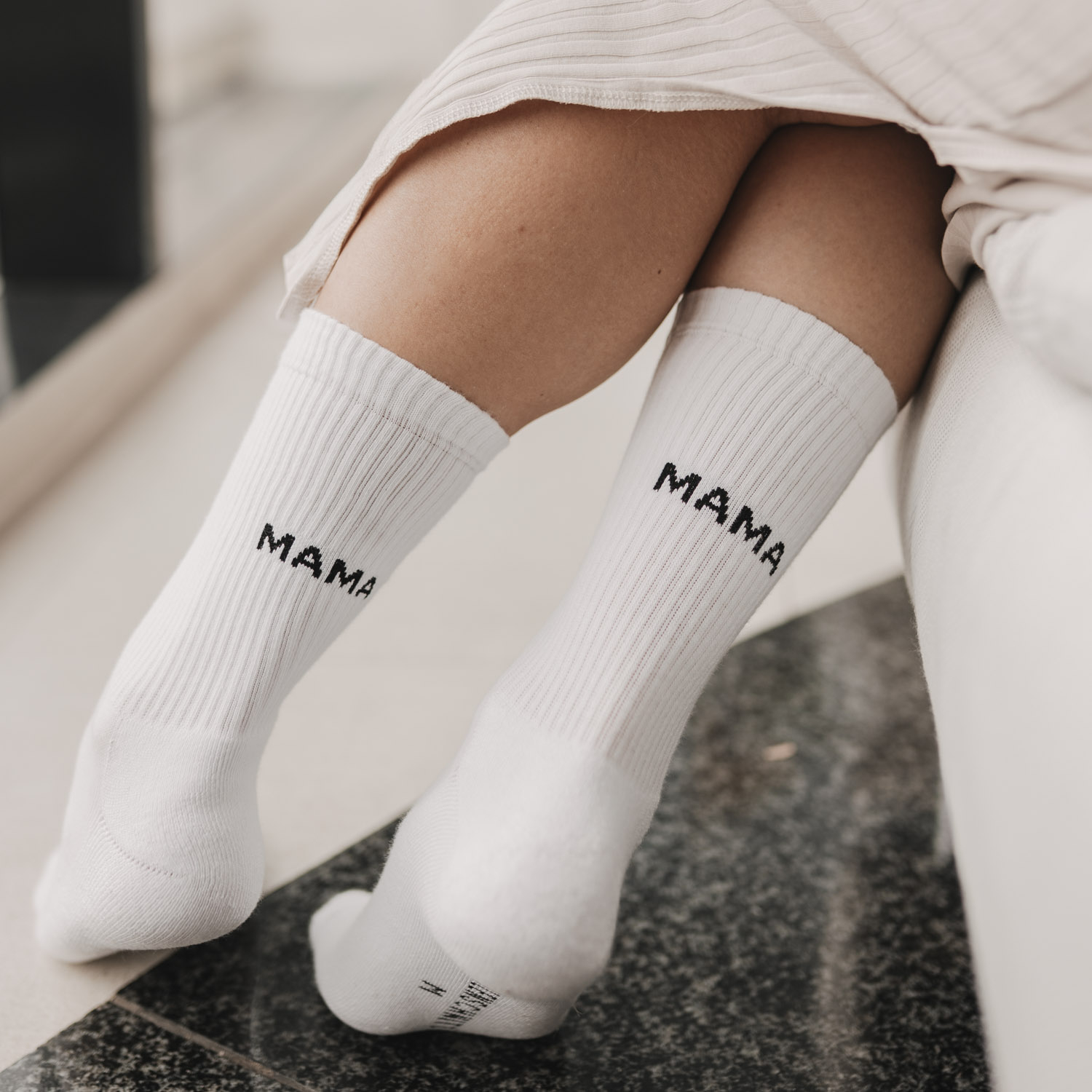 MAMA Socken weiß  -S-
