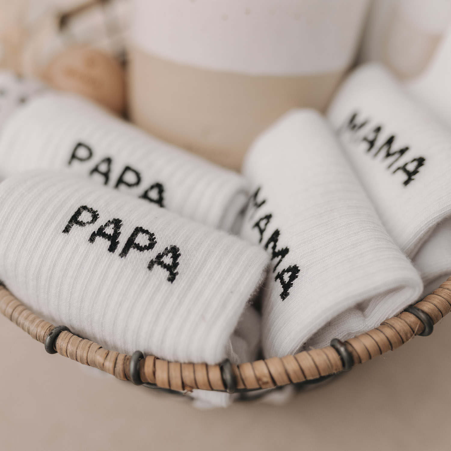 MAMA Socken weiß  -S-