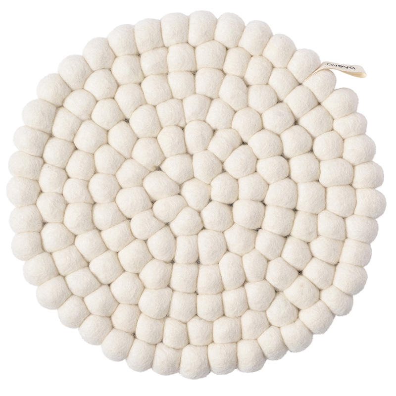 Filzkugel-Untersetzer WOOLY ROUND XL Snow White