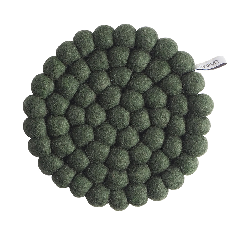 Filzkugel-Untersetzer WOOLY rd. | Moss Green