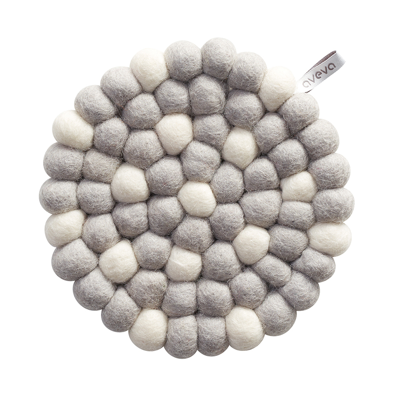 Filzkugel-Untersetzer WOOLY rd. | White Dots