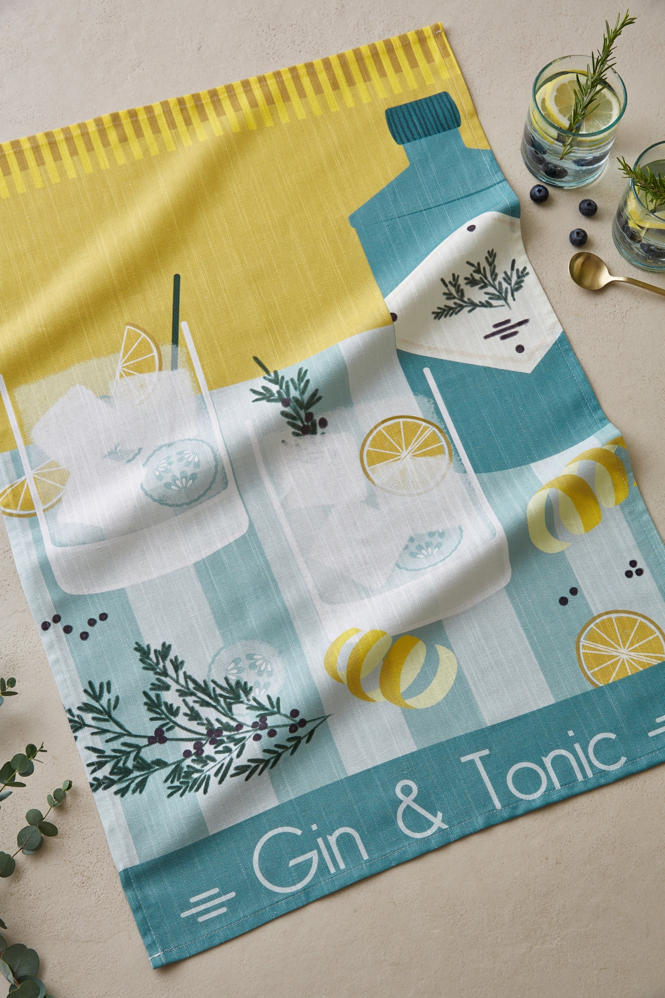 Halbleinentuch GIN & TONIC